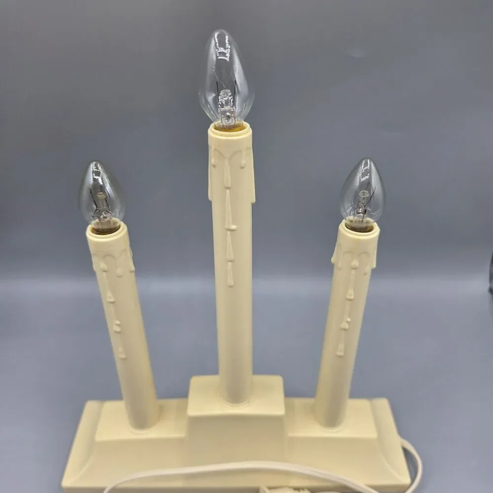 Vintage GEM 3 Light Candolier in Box Clear Lights USA Bulbs